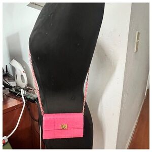 Authentic Chanel Chocolate Bar CoCo Mini Women Leather Wallet WOC